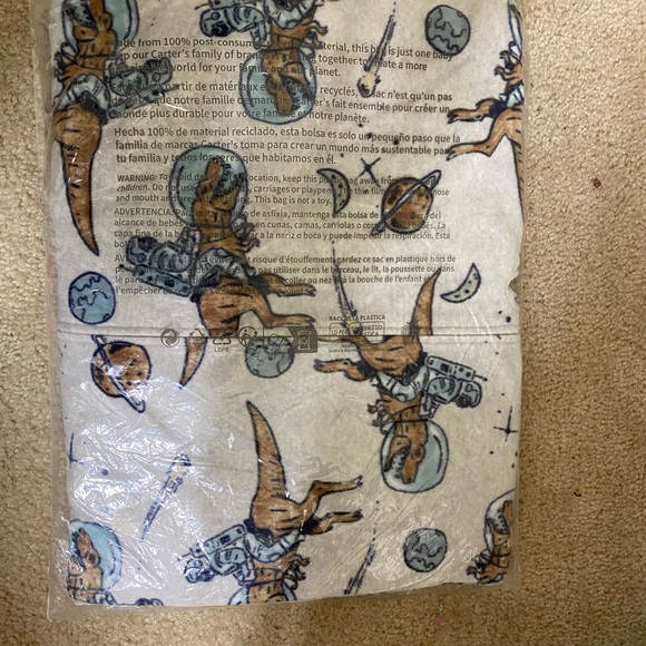 Carter's Space Dinosaur Pajama Set -‎ Blue and Brown NWT - Picture 2 of 3